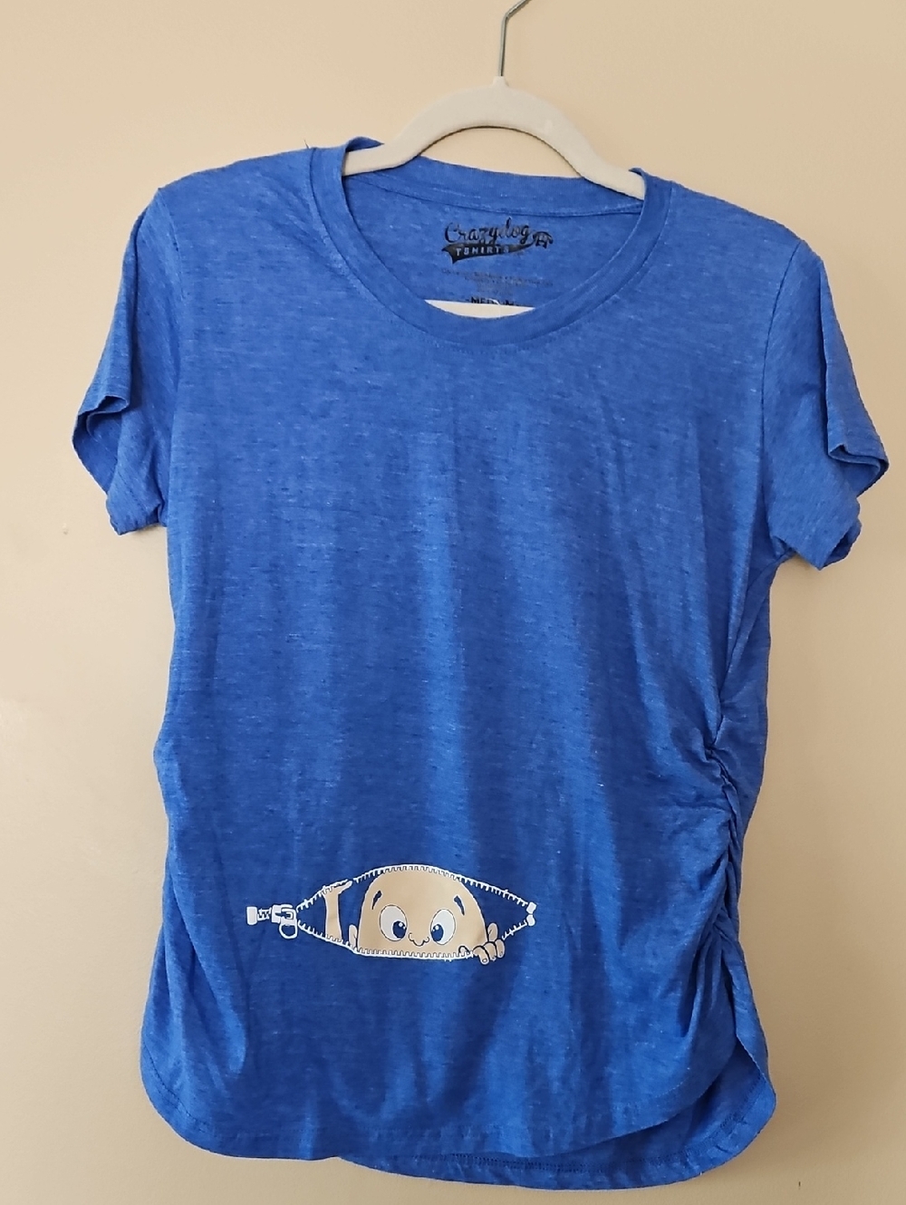 Crazy Dog T-Shirts Maternity Heather Blue Graphic Tee